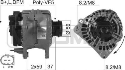 Era 210183 генератор на VW PASSAT Variant (3B6)