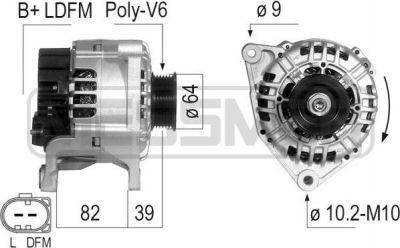 Era 210200 генератор на VW PASSAT Variant (3B6)