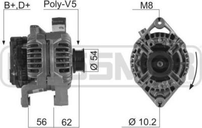 Era 210227 генератор на OPEL ASTRA G универсал (F35_)