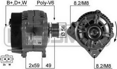 Era 210351 генератор на VW GOLF IV (1J1)