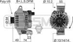 ERA Генератор FORD Fiesta V/Fusion 1,3-1,6L 01-08 (104A) (1479818, 210359)
