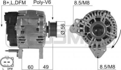 Era 210496 генератор на SKODA OCTAVIA Combi (1Z5)