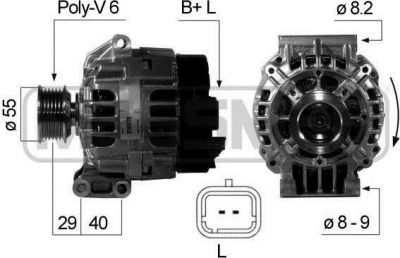 Era 210670 генератор на RENAULT SCЙNIC I (JA0/1_)