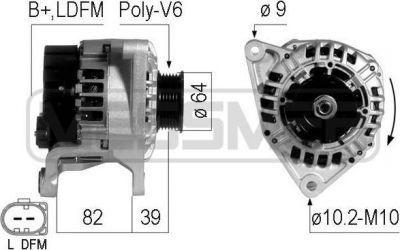 Era 210733 генератор на SKODA SUPERB (3U4)