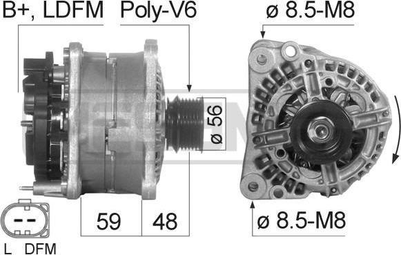 Era 210823 генератор на SKODA OCTAVIA Combi (1U5)