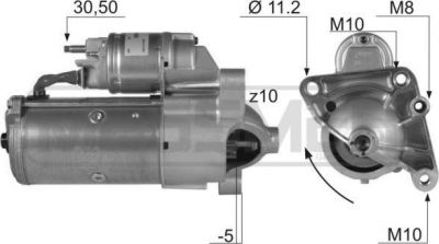 ERA Стартер 12V 2.1kW (220136)