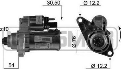 ERA Стартер 12V 1,1KW Audi A3//Skoda Fabia/Octavia//VW Golf V/Polo 01- (220446)