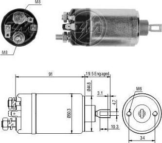 Era 227416 тяговое реле, стартер на SKODA 105,120 (744)