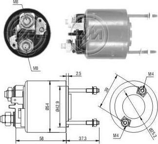 Era 227519 тяговое реле, стартер на VOLVO 340-360 седан (344)