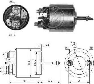 Era 227524 тяговое реле, стартер на PEUGEOT 505 Break (551D)