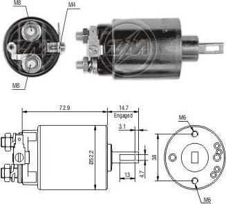 Era 227649 тяговое реле, стартер на ISUZU CAMPO (KB)