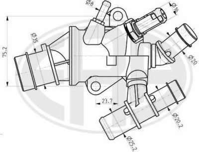 Era 350020 термостат, охлаждающая жидкость на FIAT MULTIPLA (186)