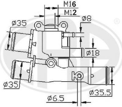 Era 350047 термостат, охлаждающая жидкость на FIAT PALIO Weekend (178DX)