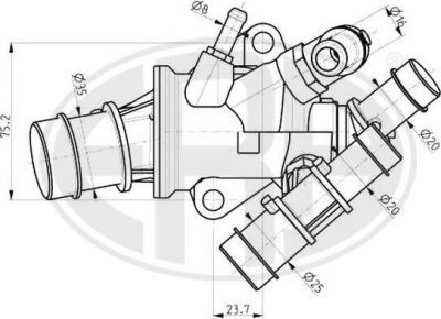 Era 350049 термостат, охлаждающая жидкость на FIAT DOBLO Cargo (223)