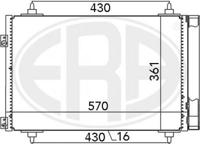 Era 667013 конденсатор, кондиционер на PEUGEOT 308 (4A_, 4C_)