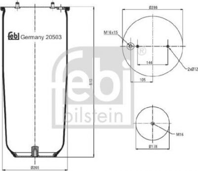 Febi 20503 кожух пневматической рессоры на SCANIA P,G,R,T - series