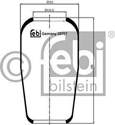 Febi 20757 кожух пневматической рессоры на MERCEDES-BENZ SK