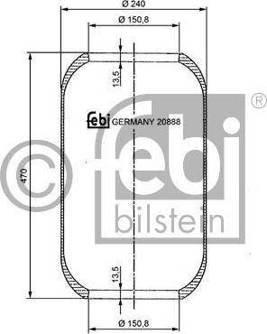 Febi 20888 кожух пневматической рессоры на MAN TGA