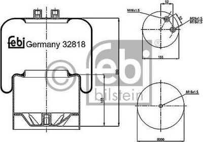 Febi 32818 кожух пневматической рессоры на MERCEDES-BENZ ATEGO