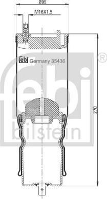 Febi 35436 кожух пневматической рессоры на RENAULT TRUCKS Magnum