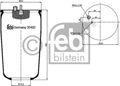 Febi 35492 кожух пневматической рессоры на MAN TGA