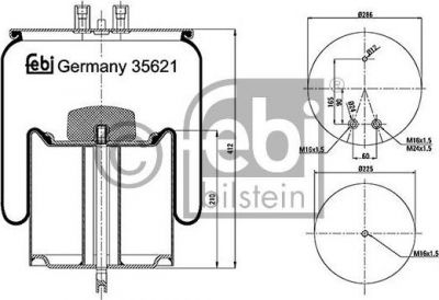 Febi 35621 кожух пневматической рессоры на RENAULT TRUCKS Premium 2