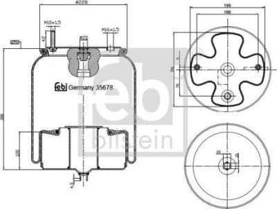 Febi 35678 кожух пневматической рессоры на VOLVO FM 9