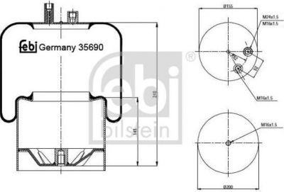 Febi 35690 кожух пневматической рессоры на MERCEDES-BENZ ACTROS