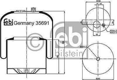 Febi 35691 кожух пневматической рессоры на MERCEDES-BENZ AXOR 2