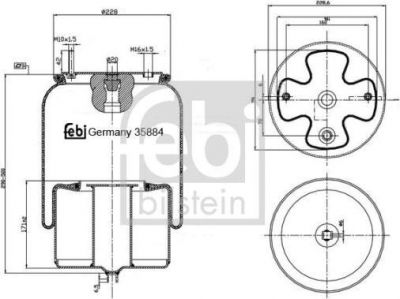 Febi 35884 кожух пневматической рессоры на VOLVO FH 12