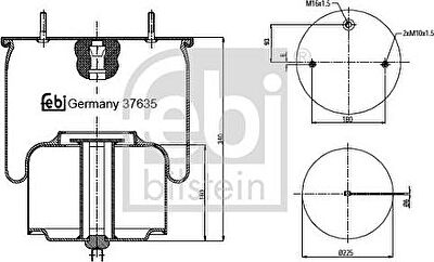 Febi 37635 кожух пневматической рессоры на VOLVO FH 12