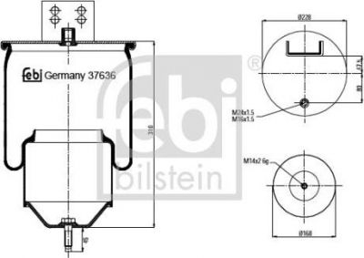 Febi 37636 кожух пневматической рессоры на VOLVO FM 9