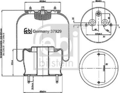 Febi 37929 кожух пневматической рессоры на SCANIA P,G,R,T - series