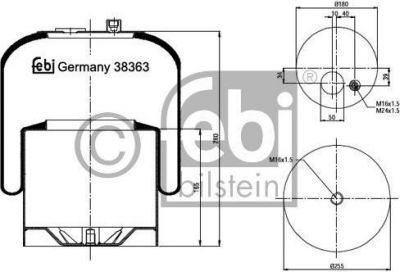 Febi 38363 кожух пневматической рессоры на MERCEDES-BENZ ATEGO 2