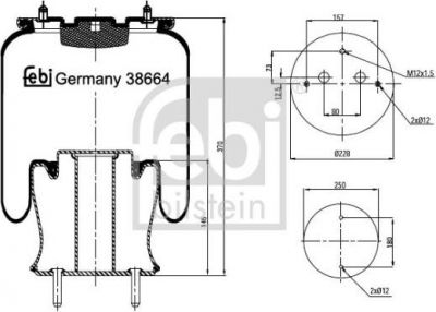 Febi 38664 кожух пневматической рессоры на SCANIA P,G,R,T - series