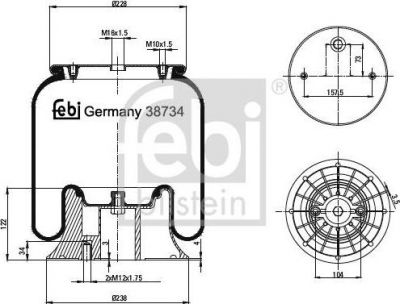 Febi 38734 кожух пневматической рессоры на SCANIA P,G,R,T - series