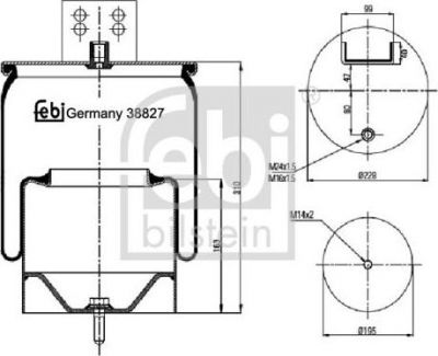 Febi 38827 кожух пневматической рессоры на VOLVO FM 9