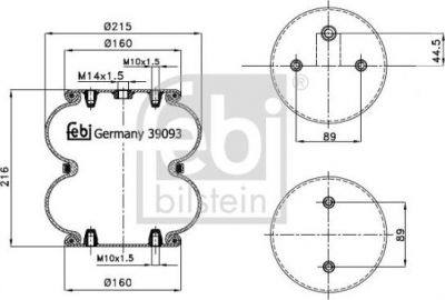 Febi 39093 кожух пневматической рессоры на SCANIA P,G,R,T - series