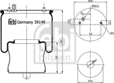 Febi 39148 кожух пневматической рессоры на VOLVO 8500