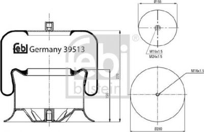 Febi 39513 кожух пневматической рессоры на MERCEDES-BENZ ACTROS