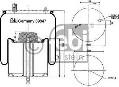 Febi 39847 кожух пневматической рессоры на RENAULT TRUCKS Premium 2