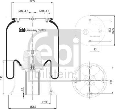 Febi 39862 кожух пневматической рессоры на SCANIA P,G,R,T - series