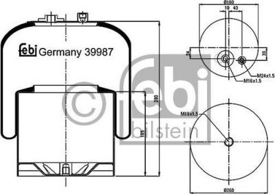 Febi 39987 кожух пневматической рессоры на MERCEDES-BENZ AXOR 2