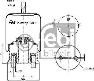 Febi 39992 кожух пневматической рессоры на MERCEDES-BENZ ATEGO