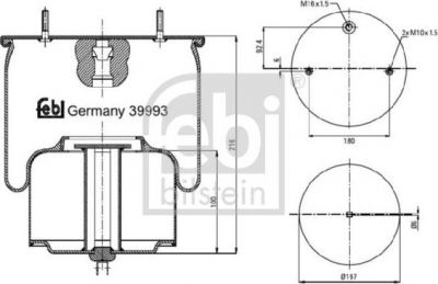 Febi 39993 кожух пневматической рессоры на VOLVO FH 12