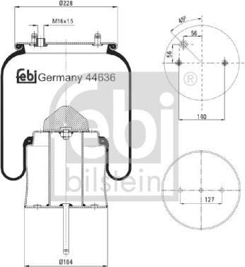 Febi 44636 кожух пневматической рессоры на SCANIA K - series