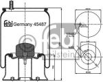 Febi 45487 кожух пневматической рессоры на MERCEDES-BENZ ATEGO 2