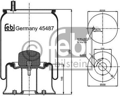 Febi 45487 кожух пневматической рессоры на MERCEDES-BENZ ATEGO 2