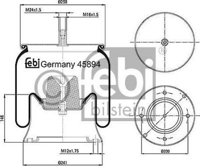 Febi 45894 кожух пневматической рессоры на MERCEDES-BENZ AXOR 2