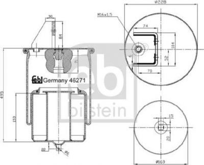Febi 46271 кожух пневматической рессоры на VOLVO FH 12